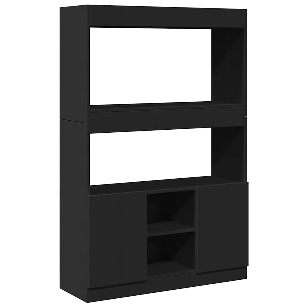 Highboard Black 92x33x140 cm Engineered Wood