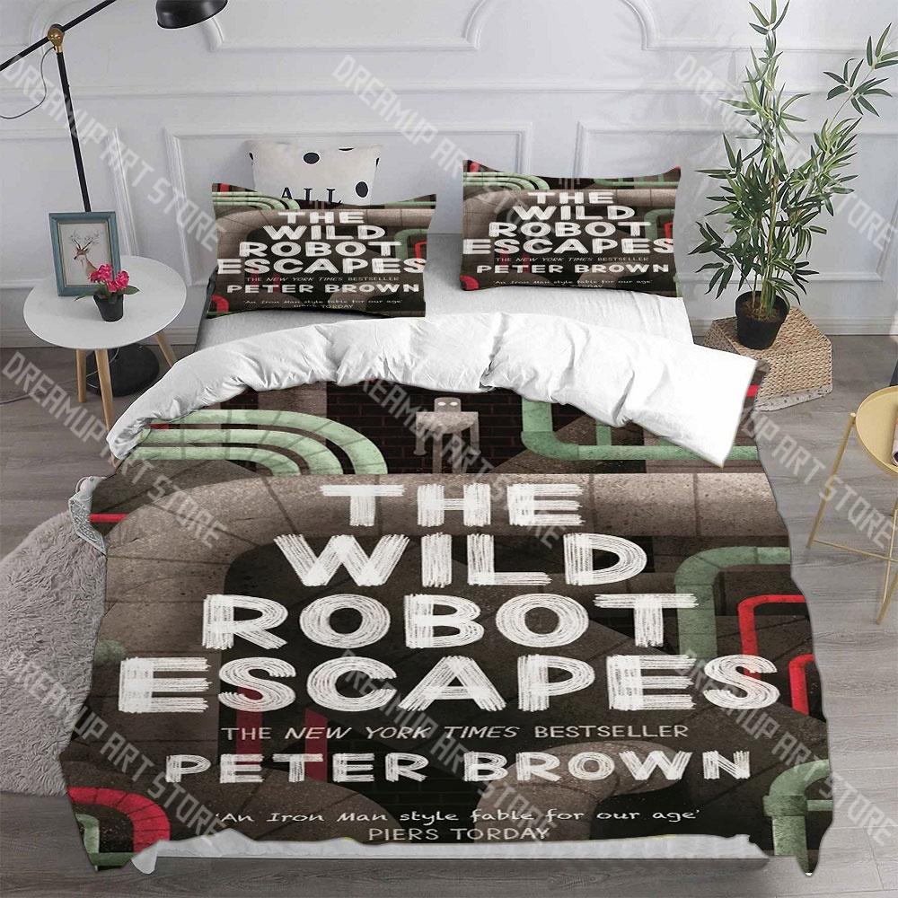 Fashion The Wild Robot Cartoon Bedding Set Single Twin Full Queen King Size Bed Set Kids Bedroom Duvetcover Sets Bed Sheet Set
