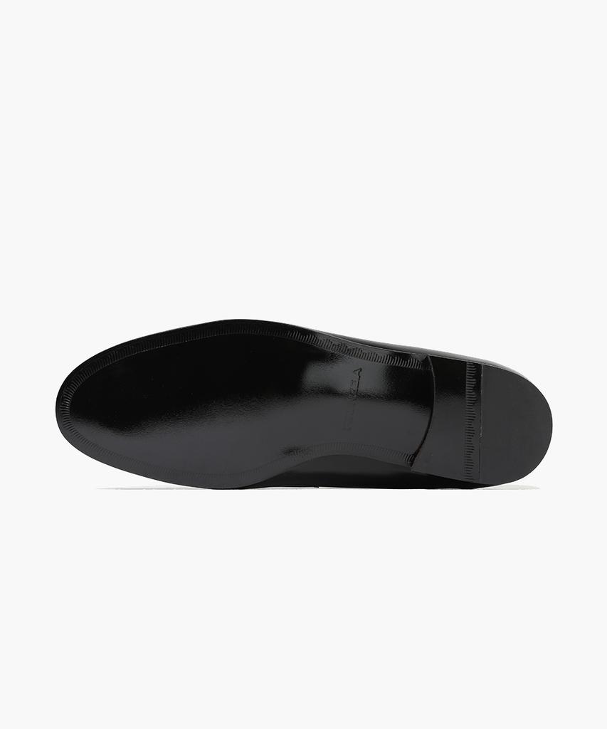 Firenze Atelier Flat Design Slim U-Tip Line Glossy Cowhide Penny Loafers 7100-B [Black Box]