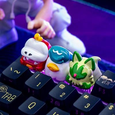 3Pcs/Set Pokemon Anime Cute Figure Keycap Cross Mechanical Keyboard Base Keycap Toys Christmas Gift