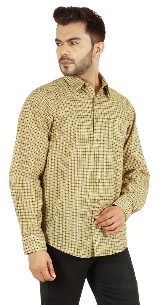 Bestman Printed Shirt For Mens Full Sleeves With Cuff Slub Cotton Shirt Office