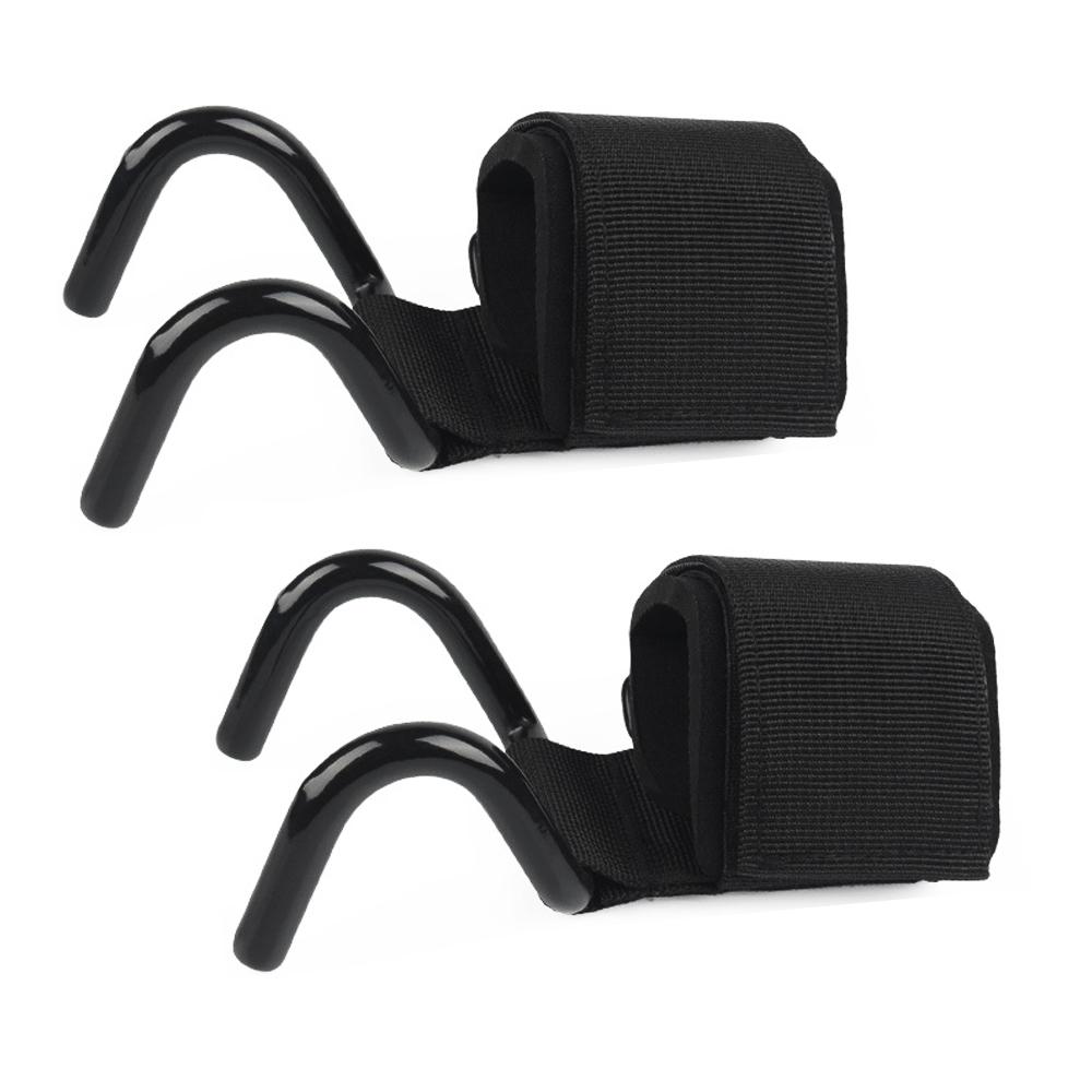 Adjustable Weight Lifting Hook Gloves Steel Hook Grips Straps for Strength Training Wrist Support Fitness Gym Workout