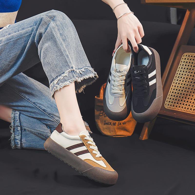 German training women's autumn new fashion big head shoes platform casual little white shoes women's retro versatile sports board shoes