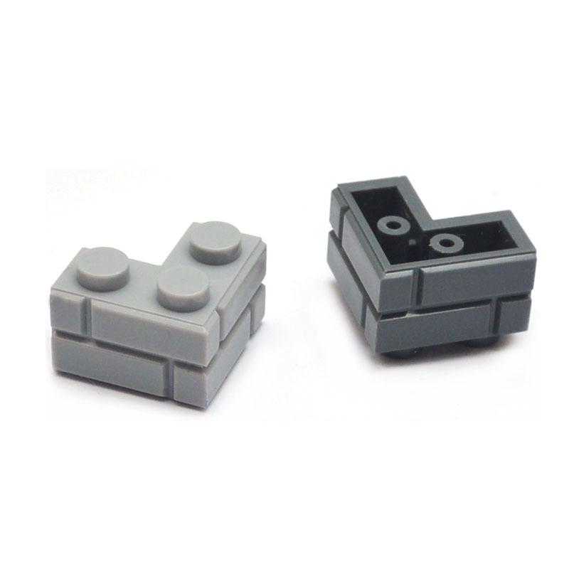 L-förmige Ecksteine aus kleinen Partikeln, 2+1 Loch, kompatibel mit hohen Lego-Bausteinen