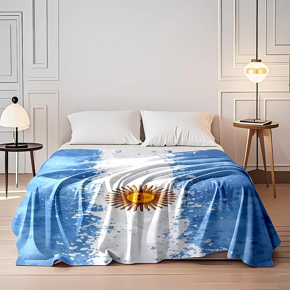 Argentinien Flagge Kunstdecke für alle Jahreszeiten Decke Mittagspause Überwurf Geschenk