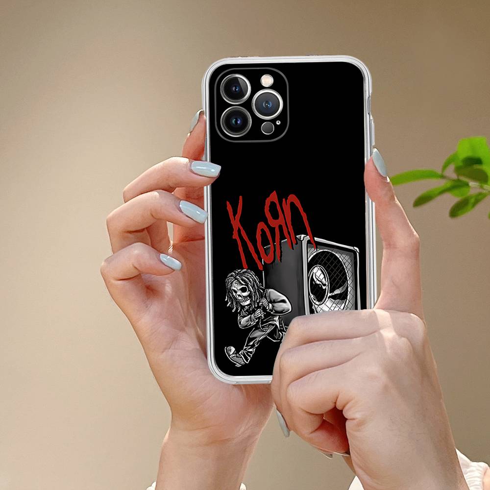 K-Korn Rock Band Transparent Phone Case For IPhone 17 Air 16 Pro Max 15 14 13 12 11Plus Shockproof Cover