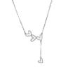 Elegant Three Heart Pendant Necklace with Tassel Delicate Layering Chain Minimalist Design Gift for Her