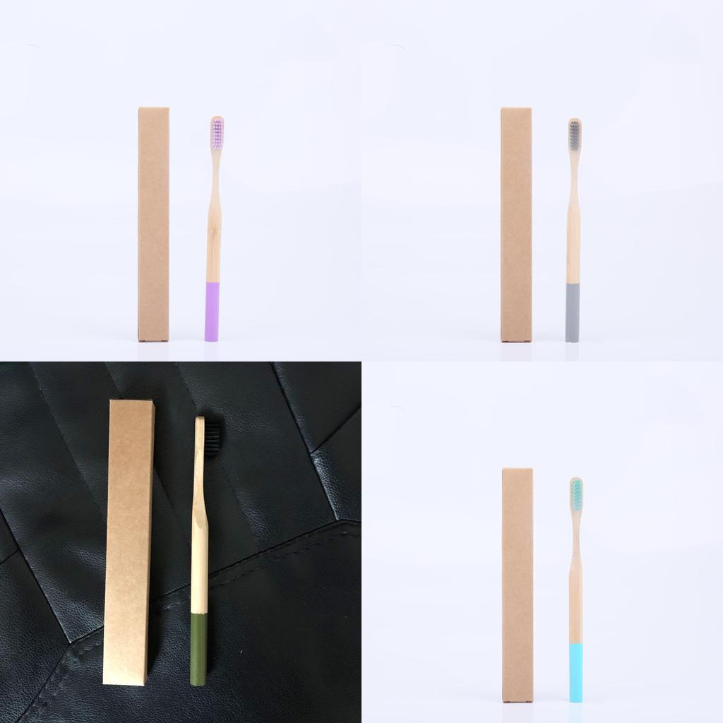 Bamboo Toothbrush Adult Bamboo Charcoal Soft Bristle With Round Handle For Oral Care