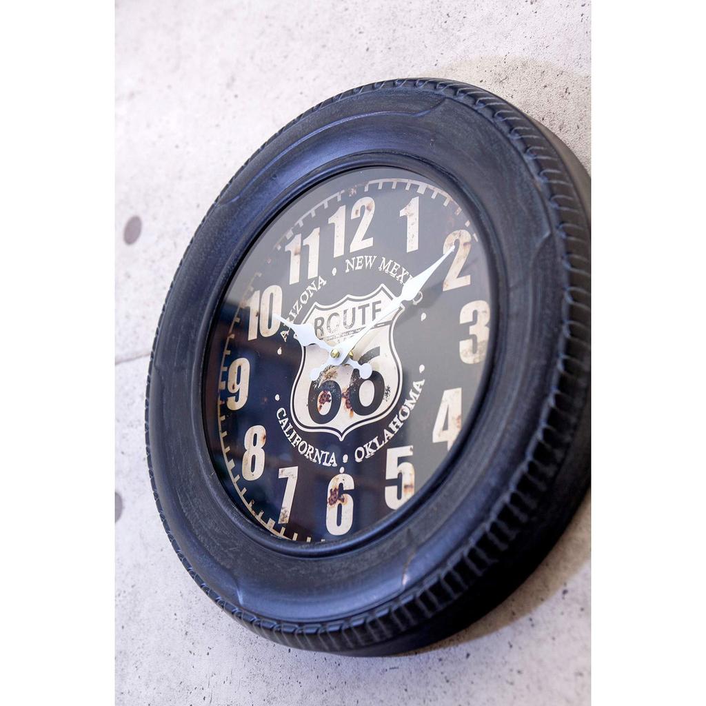 Akizuki Trading Wall Clock RT66 Antique Tire Clock HLCQ1471 Co., Ltd. 40×H6cm