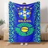 Brasil CBF Print Flannel Blanket High Quality Warm Comfortable Cover for All Seasons Perfect for Gifts Home Decor