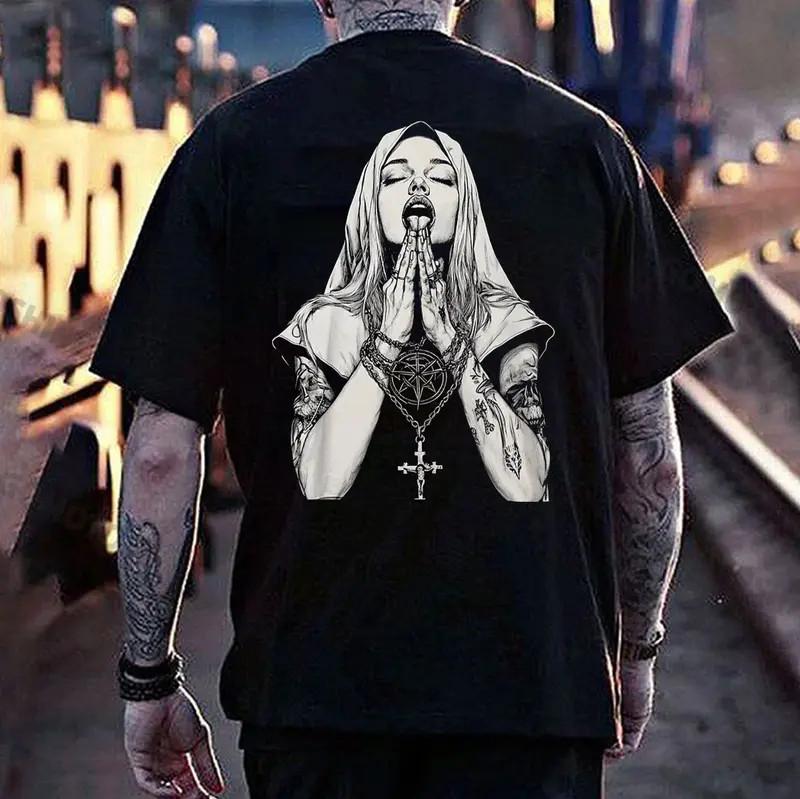 Crucifix Chain Nun Unisex T-Shirt S