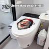 Funny Holiday Party Decorations Santa Toilet Sticker, Christmas Lid Decal, Self-Adhesive, 3D Festive Tank Clings Hole Waterproof PVC Wall Sticker for