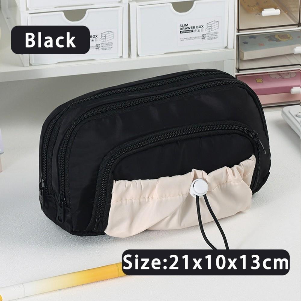 Zipper Pen Bag Five-Layer Pen Storage Bag Multifunctional Pencil Box Student