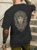 Men'S Casual T-Shirt with Exquisite Print On The Back - Psytrance Goa Rave And Mystical Yoga Design