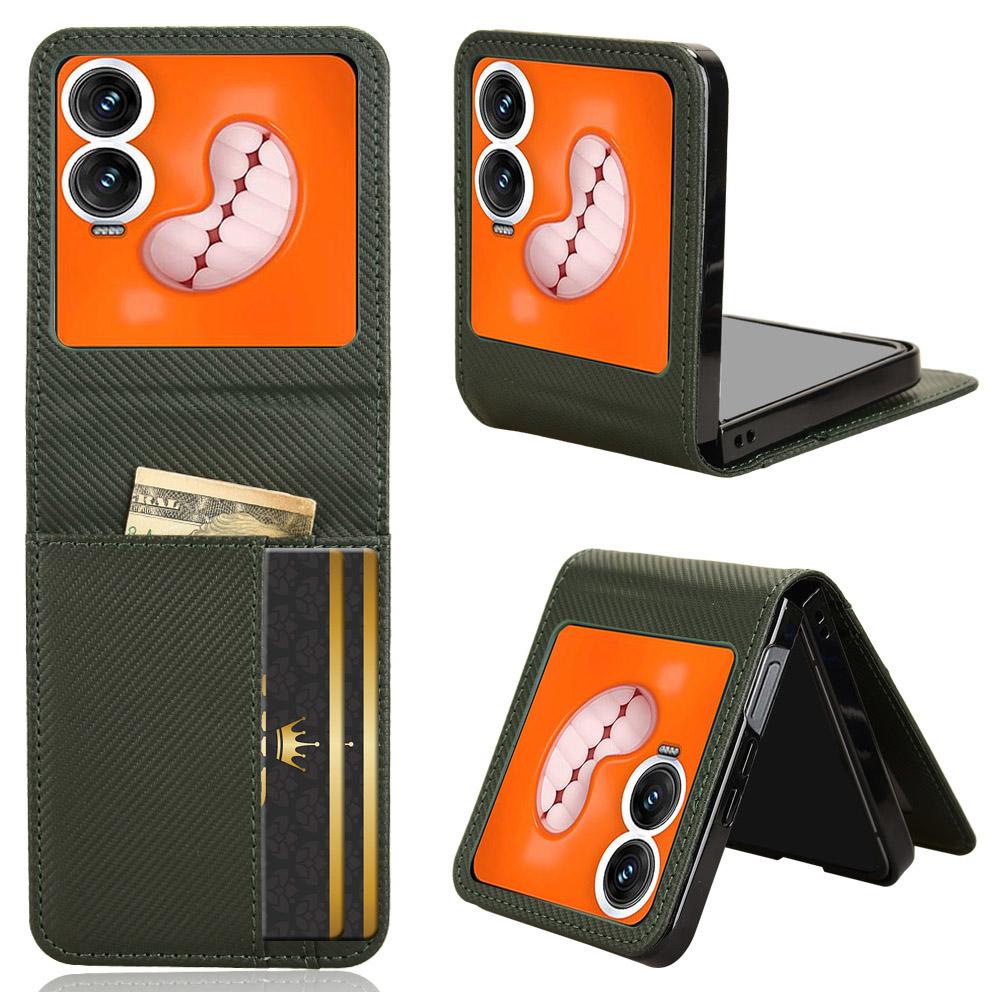 

Для Infinix Zero Flip 5G Чехол из ПУ кожи+ПК Держатель для карт Чехол для мобильного телефона Green