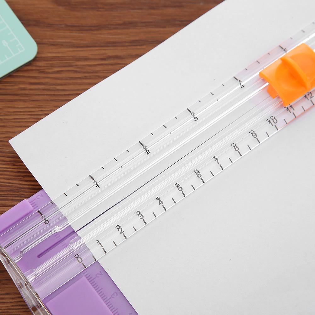 Plastic Mini Paper Cutter Scrapbooking Tool Photo Trimmers Portable with Automatic Security Safeguard Side Ruler for Craft Paper