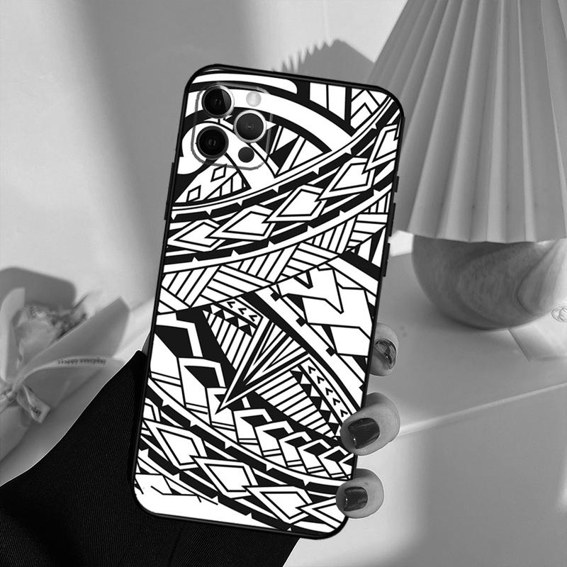 Maori Tribal Samoan Polynesian Phone Case For iPhone 14 16 15 11 12 13 17 Pro Max 13 mini 15 16 Plus 16e 17 Air Cover Funda