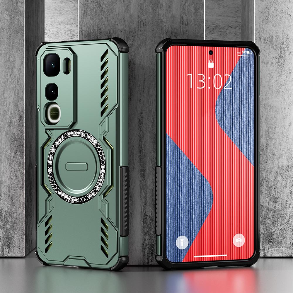 KEYSION Hollow Heat Dissipation Case for IQOO Z10 Lite Soft Silicone+PC Magnetic Cooling Shockproof Phone Cover for IQOO Z10 Lite