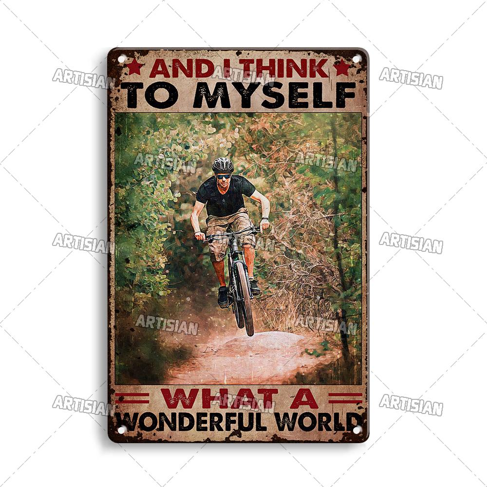 Artisian Cycling Decorative Plaque Bicycle Metal Sign Bike Sport Tin Plate Wall Decor Garage Bar Pub Club Hotel Cafe Kitchen