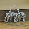 Damen Retro Tibetisches Silber Türkis Elefanten Ohrringe Schmuck