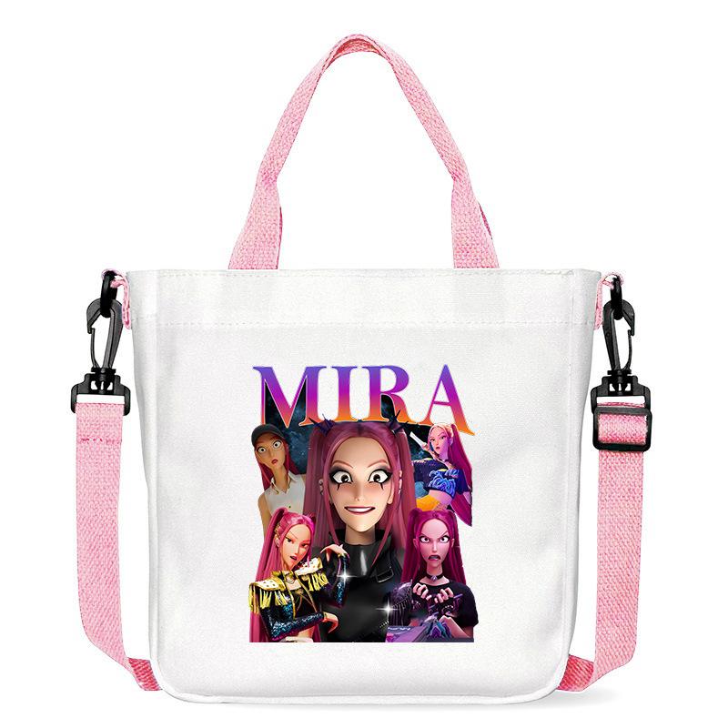 Move Demon Hunters Canvas Bag Fashion Printed Handbag Cute Cartoon Anime Commuting Portable Book Storage Bags Pocket Gifts KPOP Kid Friendly 2