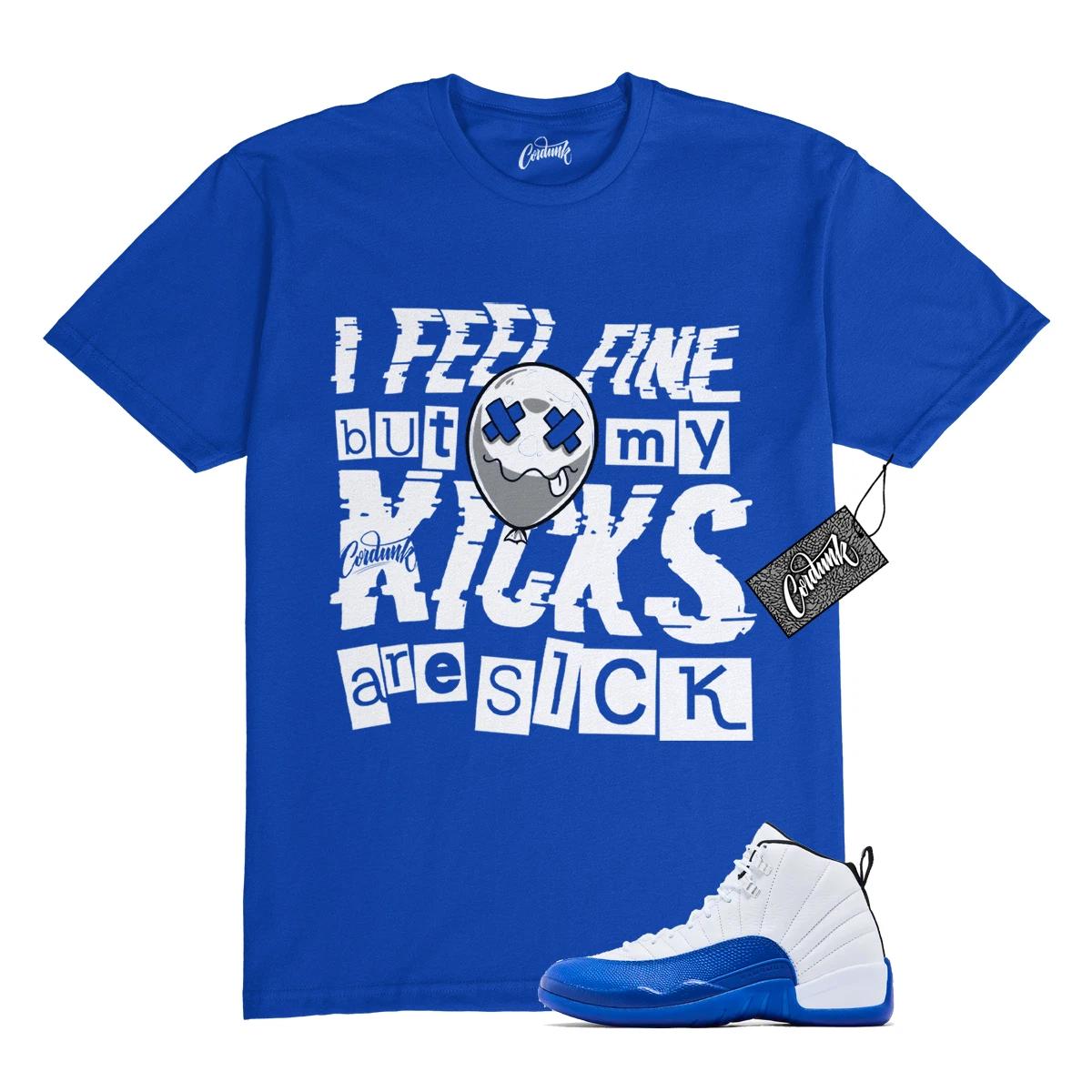 12 Blueberry Game Royal White Black T Shirt to Match SICK 150