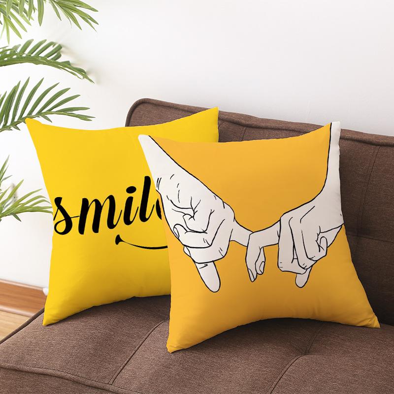 Summer Lemon Pillowcase Pineapple Leaf Peach Skin Velvet Home Living Room Bedroom Pillowcase