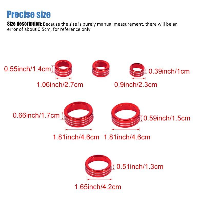 Aluminum Alloy  Central Control Knob Decorative Ring Cover For Chevy Silverado/Tahoe For Suburban/ Avalanche/GMC-YUKON 2007-2013