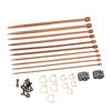 10PCS Bamboo Needles Cat Needle Stoppers and Stitch Markers Non Slip Stitch Rings for Sweater