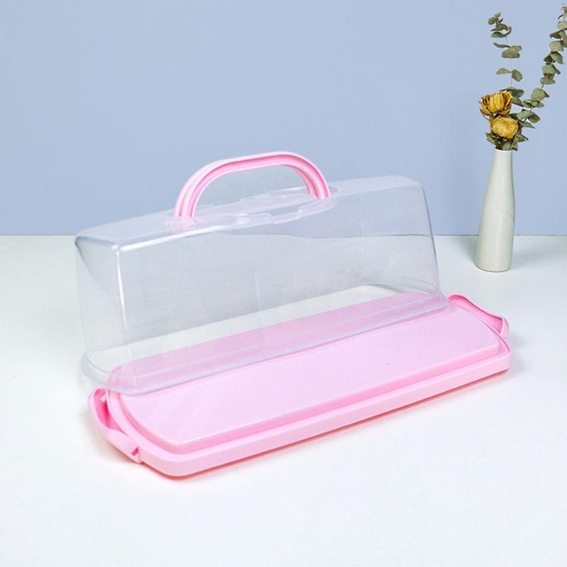 Contenitore Trasparente con Coperchio per Fette di Torta, Toast, Prodotti da Forno, Scatola Rettangolare per Trasporto Pane