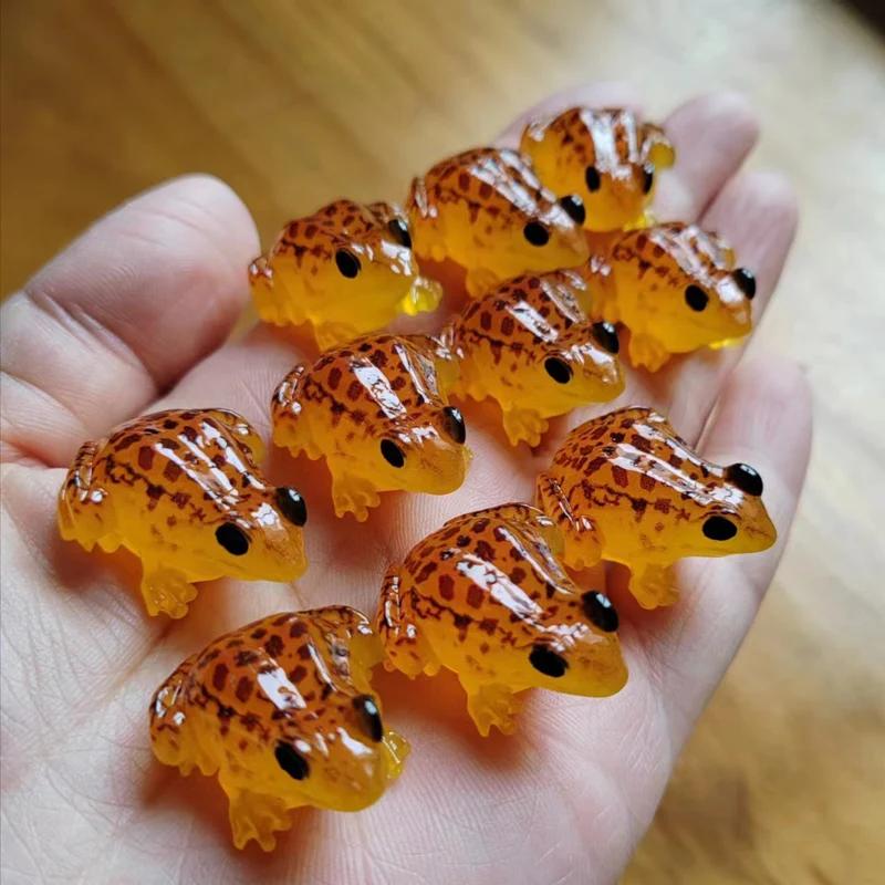10pcs Resin Frog  Miniature Frog Figurines Ornaments for Dollhouse Garden Moss Landscape