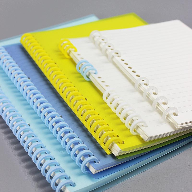 5-Pack Frosted A4 Detachable DIY Loose-Leaf Book with Colored Cover, A5/B5 Opening Ring Hole Folder