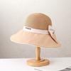 Summer outdoor travel sunscreen bucket hat new fashion splicing visor bow student big eaves hat
