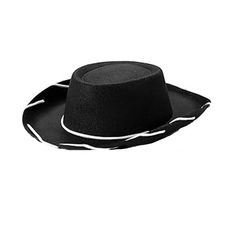 Kids Cowboy Hat With Rope Detail Fabric Costume Prop For Festive Celebrations And Play
