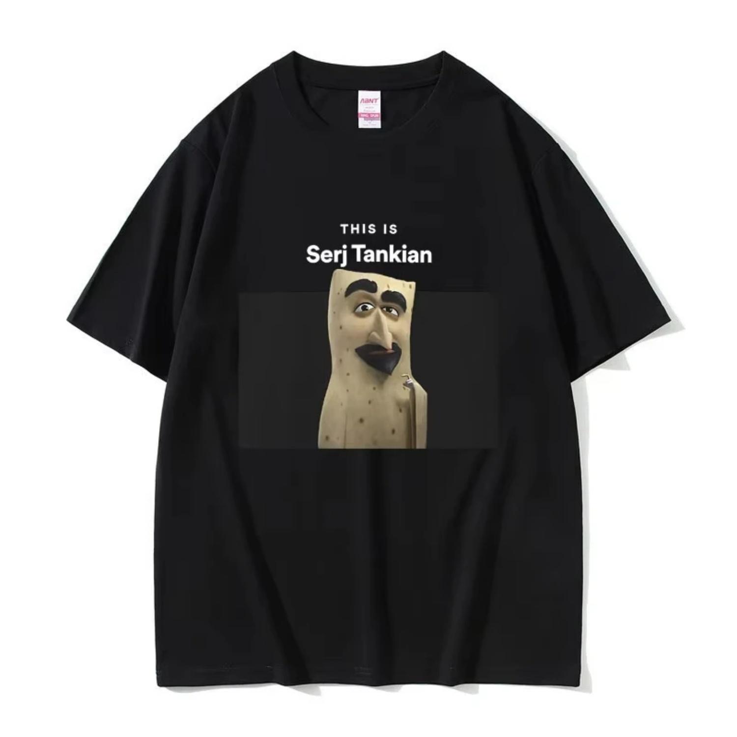 

This Is Serj Tankian Funny Meme T-shirt System of A Down T Shirts Men 90s Vintage Rock Band Alternative Metal Music Print Tees S чёрный