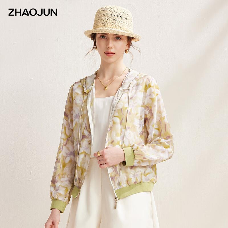 

Zhaojun Silk Crepe Hooded Long-Sleeve Floral Print Jacket M