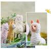 Manual Alpaca Decorations Cute Toy Statue Wood Crafts Waterproof Reusable Funny Cartoon Sculpture for Living Room Bedroom