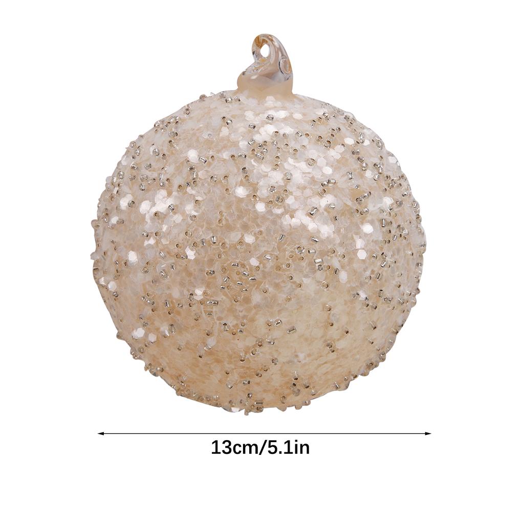 Xmas Ball Ornament Glass Hanging Xmas Tree Glitter Sequin Ball Decoration for Holiday Party Home Decor