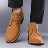 Large Size Suede Martin Boots Low Heel Square Heel Belt Buckle Short Elastic Sleeve