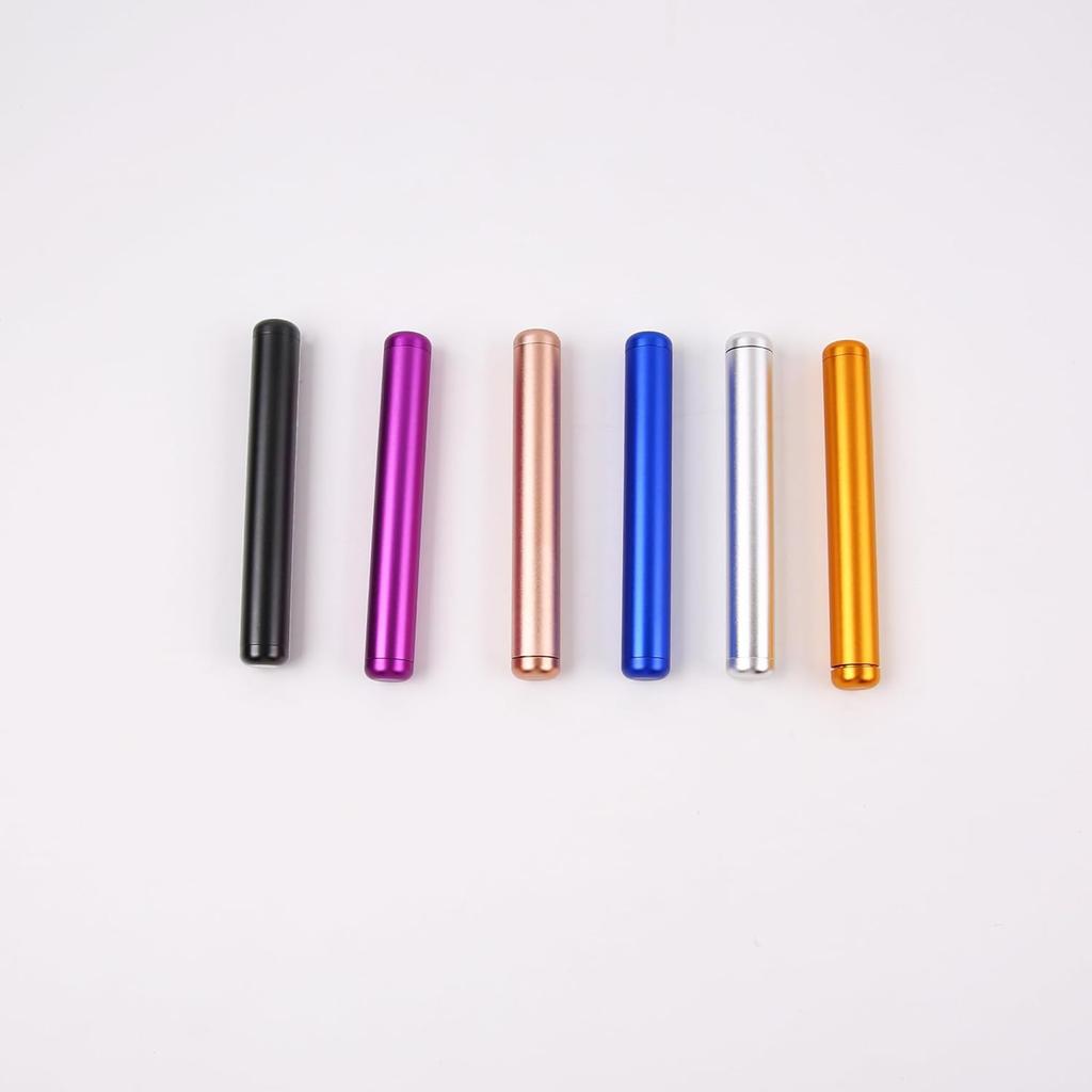 6 Pack Aluminum Metal Tube Conetainer,4.3 inch Metal Waterproof Storage Tube Container,Pocket-Sized Tube for Traveling