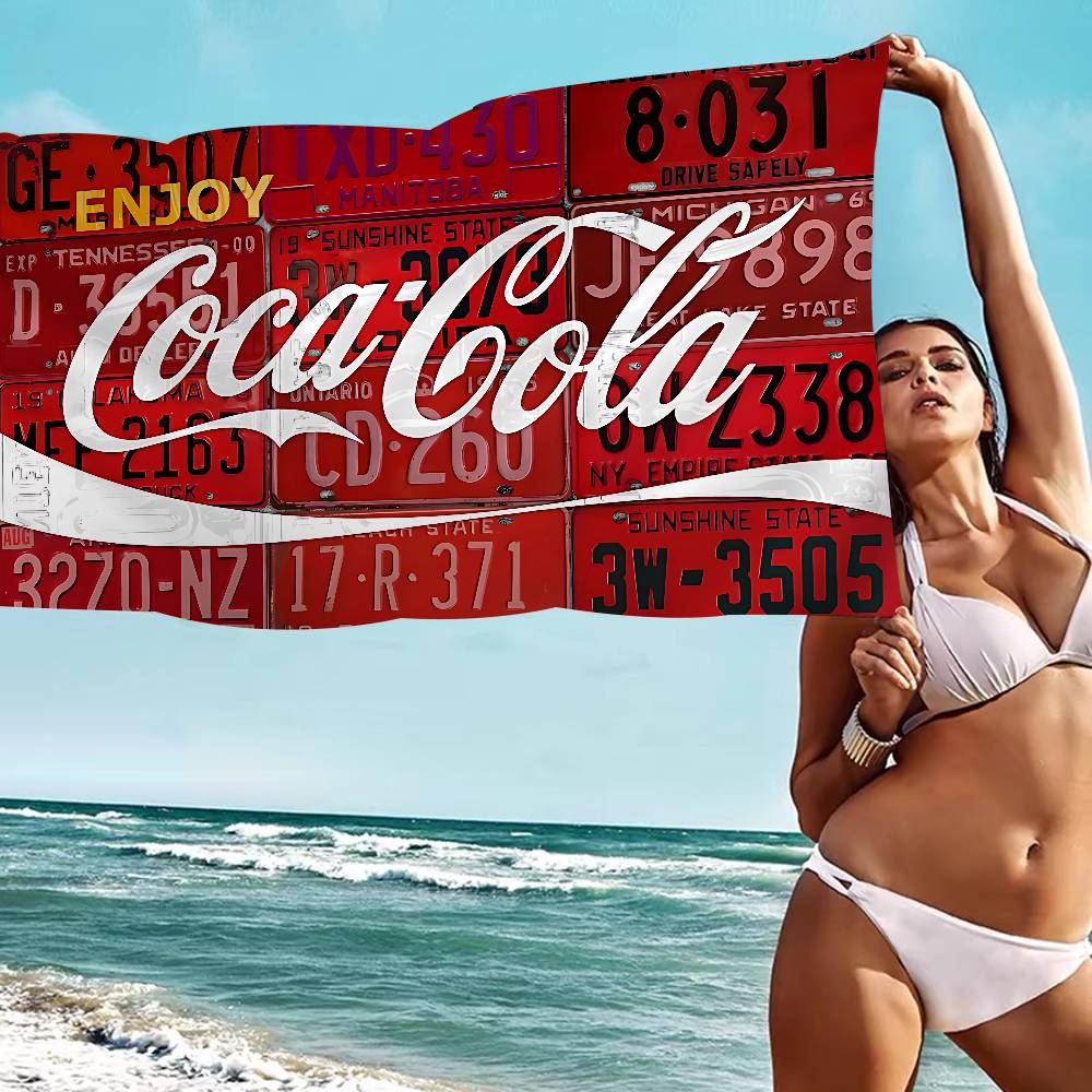 C-Coca C-Cola Bath Towel Microfiber Soft Water Absorbing Breathable For Girl Kids Decorative Cartoon Beach Towel