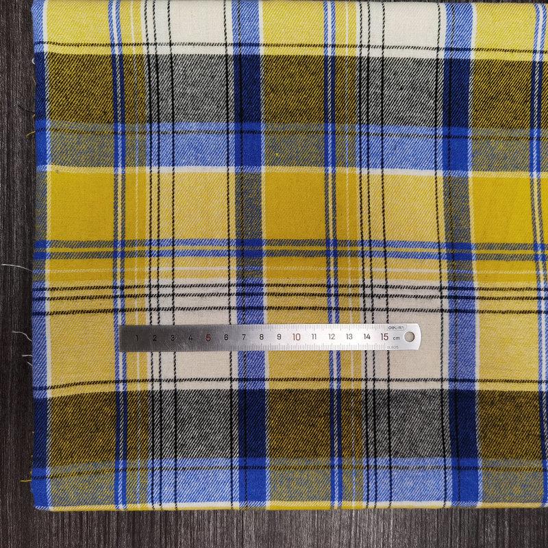 Children's Twill Plaid Flannel Shirt Fabric - Yarn Dyed, Brushed Cotton