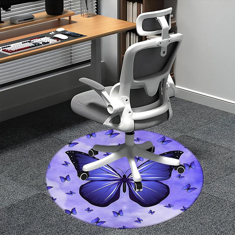 

Purple Butterfly Office Carpet Chair Mats, Home Decor, Sofa Rug, Office Carpet Gift for Bedroom, Living Room, Various Rooms1118042a 80cm by 80cm