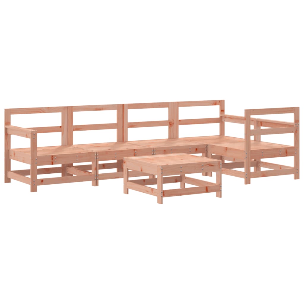 6 Piece Garden Lounge Set with Cushions Solid Douglas Fir Wood
