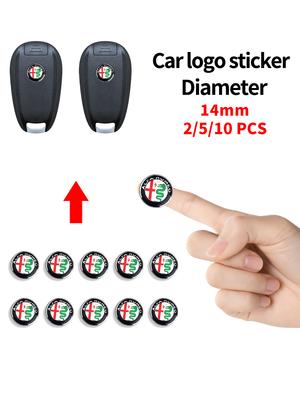 14mm Car Key Logo Sticker Emblem Badge Aluminum DIY for Spider Giulia Giulietta 147 156 159 Mito Stelvio GT Spider