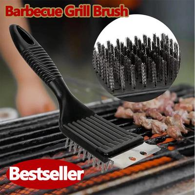 Cepillo de alambre de acero para parrilla de barbacoa, cepillos de limpieza para barbacoa, herramienta de cocina duradera, kit de accesorios para barbacoa a gas para el hogar y al aire libre