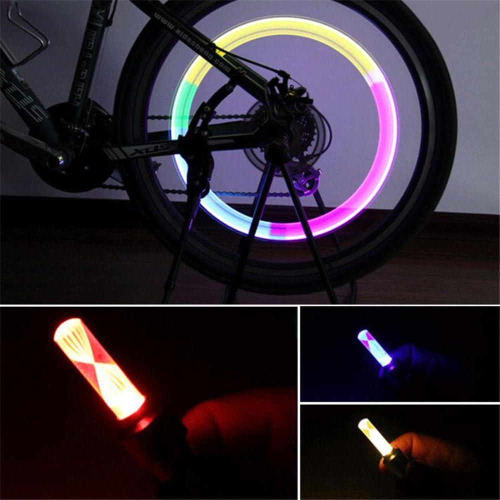 Night Light Valve Caps Bike Tyre Wheel Lamp Tire Lamp Bike Decoration LED Light Bicycle Accessories