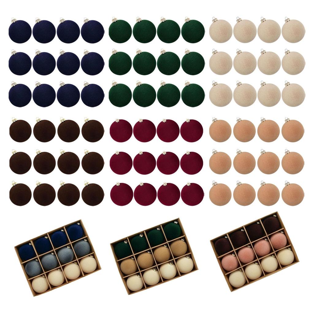Christmas Ball Ornaments Velvet Plastic Shatterproof Baubles for Home Decoration Christmas Tree Accessories