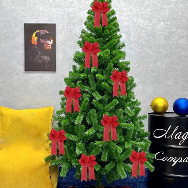 6 Pieces Christmas Bows Holiday Christmas Wreaths Bows Xmas Tree Decoration Bowties Diy Gift Wrapping For Home Party Decor