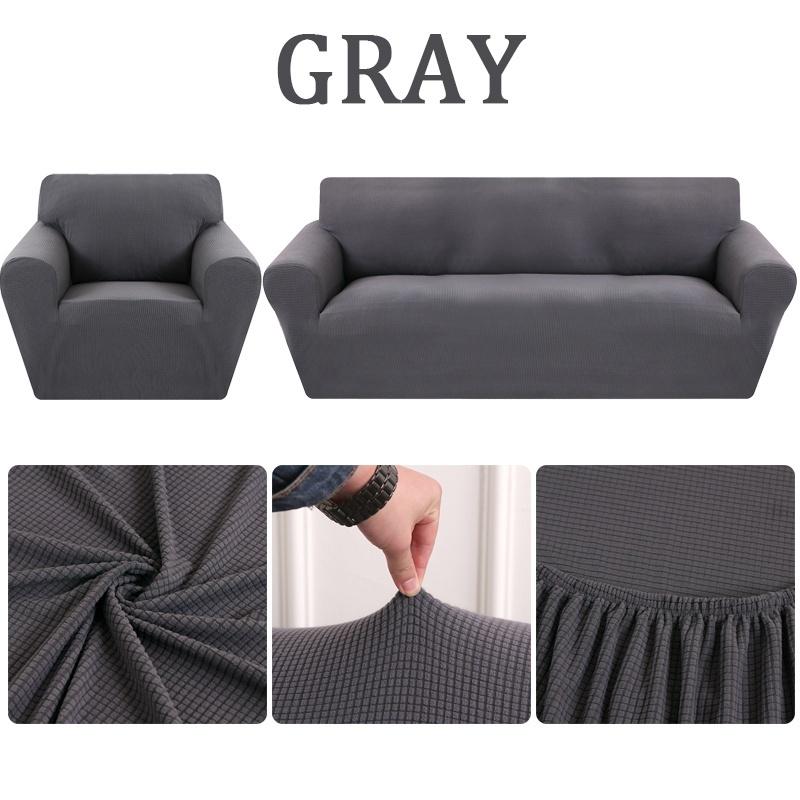 1 2 3 Seaters Knitted Thickened Sofa Stretch Cover Non Slip Pure Color Couch Slipcovers At A Low S On Joom E Commerce Platform Couch Cover Sofa Slipcovers, Charcoal Gray Sofa Covers